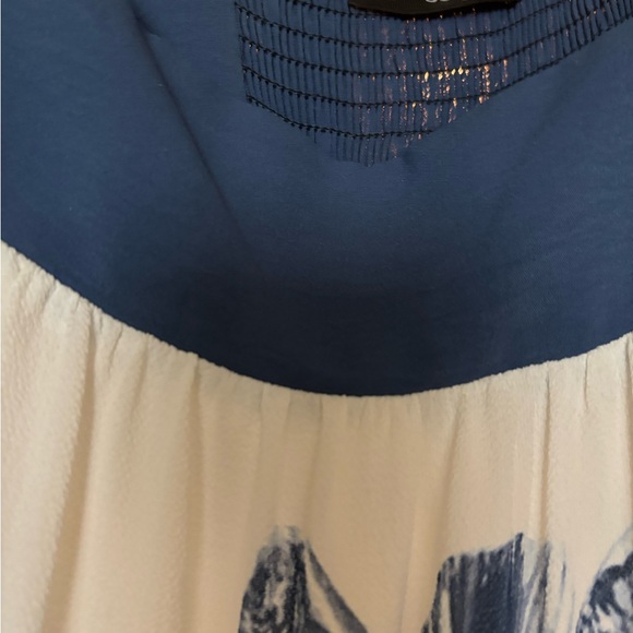 Say European Elegant Blue and White Unique Zebra Print Maxi Dress S Euro 40 - Picture 6 of 12